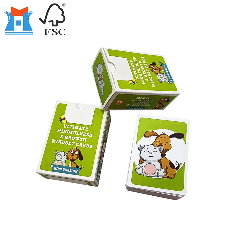 Custom printing CMYK kid learning flash card set educational card games