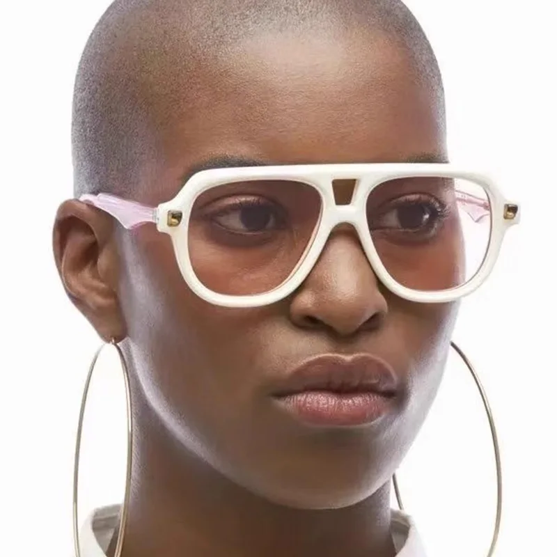 Stylish Large Frame  Retro Vogue Party Flat Top pilot Sunglasses Fashion Men And Women Sunglasses
