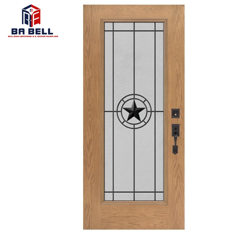 New Type Decorative Star Craft Glass MDF Melamine Board Doors House Smooth Finish Main Entrance External Door