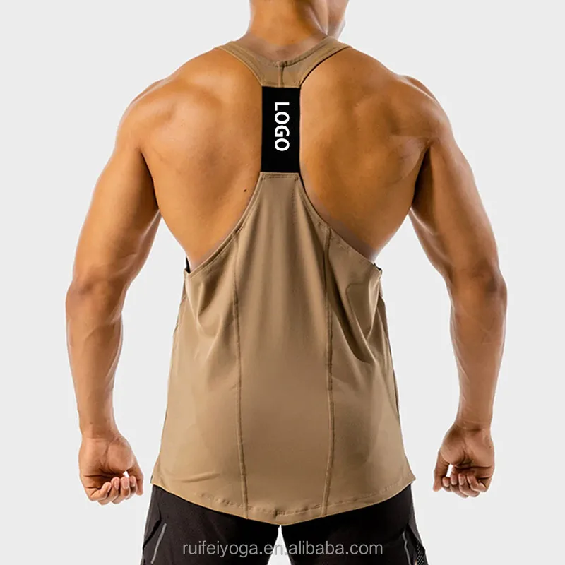 Custom Printed Logo Summer Bodybuilding Muscle Y Back Sleeveless Shirts Running Singlet Plus Size Gym Men Stringer Tank Top