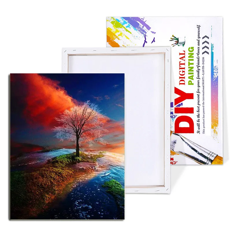 Wholesale custom canvas painting by number kits 5D DIY painting by numbers for kids