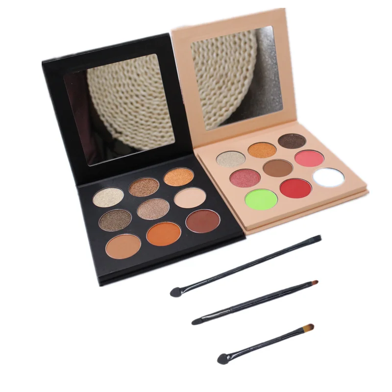 Fast ship empty vegan colour makeup private label shimmer magnetic crayon brown custom diy eye shadow pallet