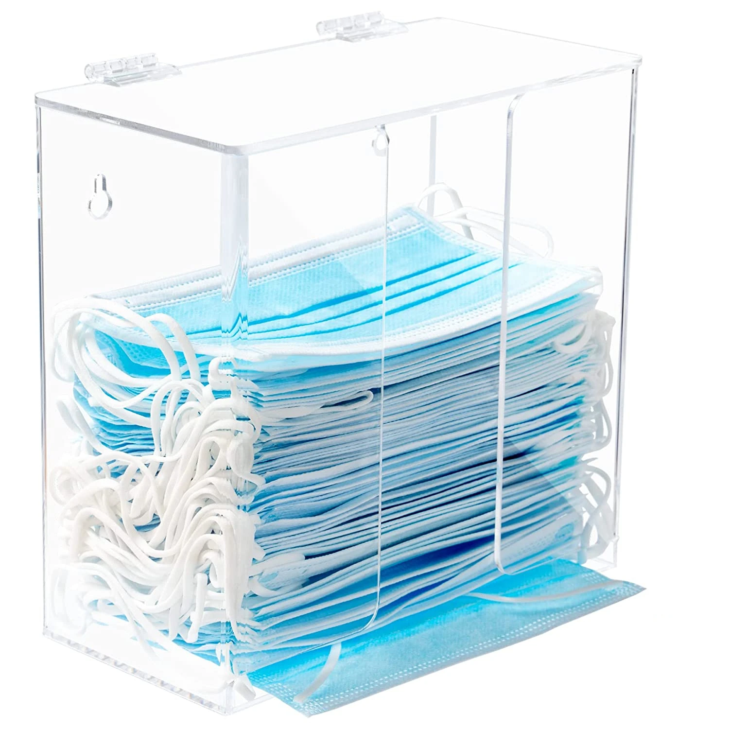 Face Mask Dispenser Box Acrylic Glove Holder Hygiene Station with Lid for Disposable Emesis Bag Shoe Cover and Hairnet