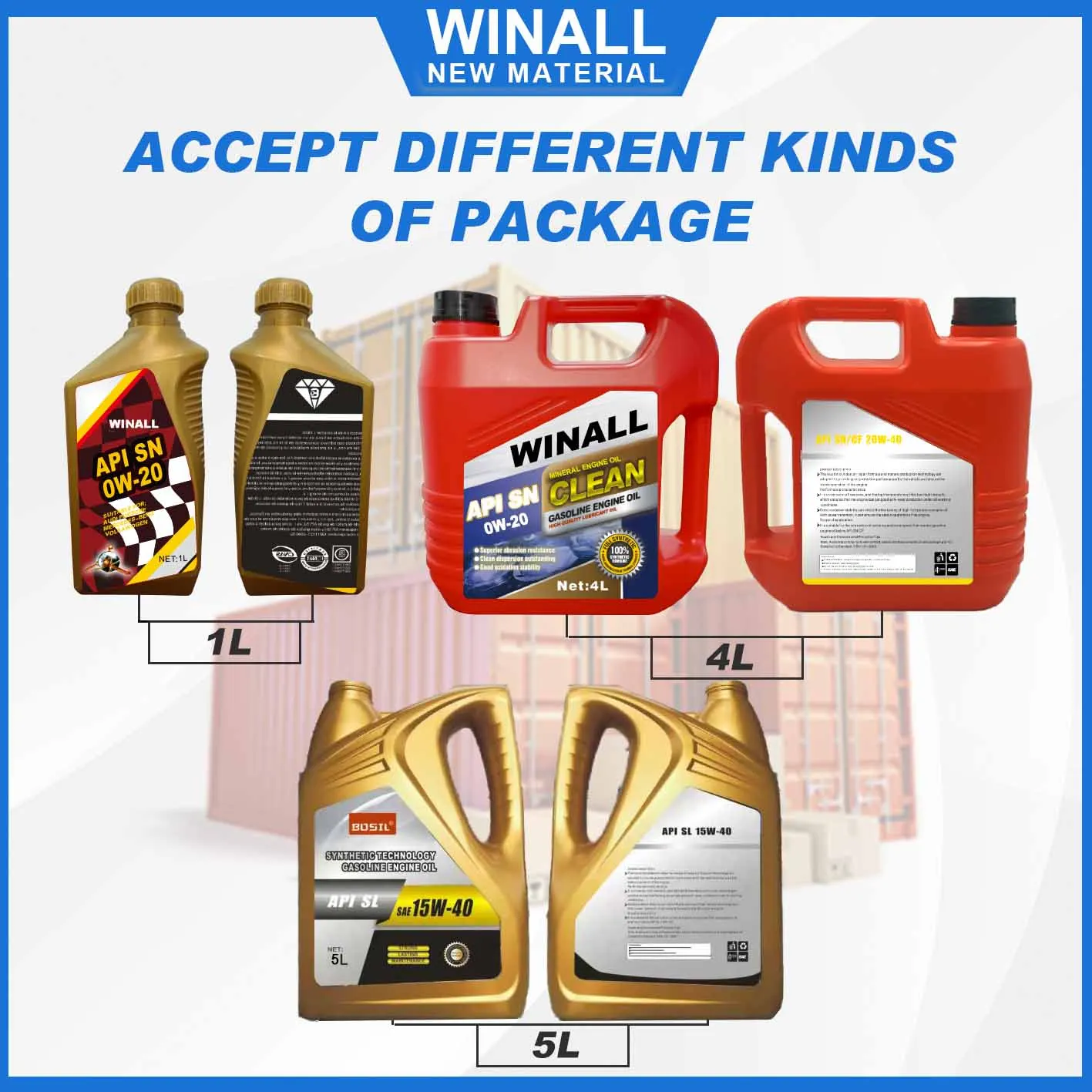 Hot Sell for Rubber Seals 1L SN 0W50  Gasoline Car Engine Oil Motor Oil