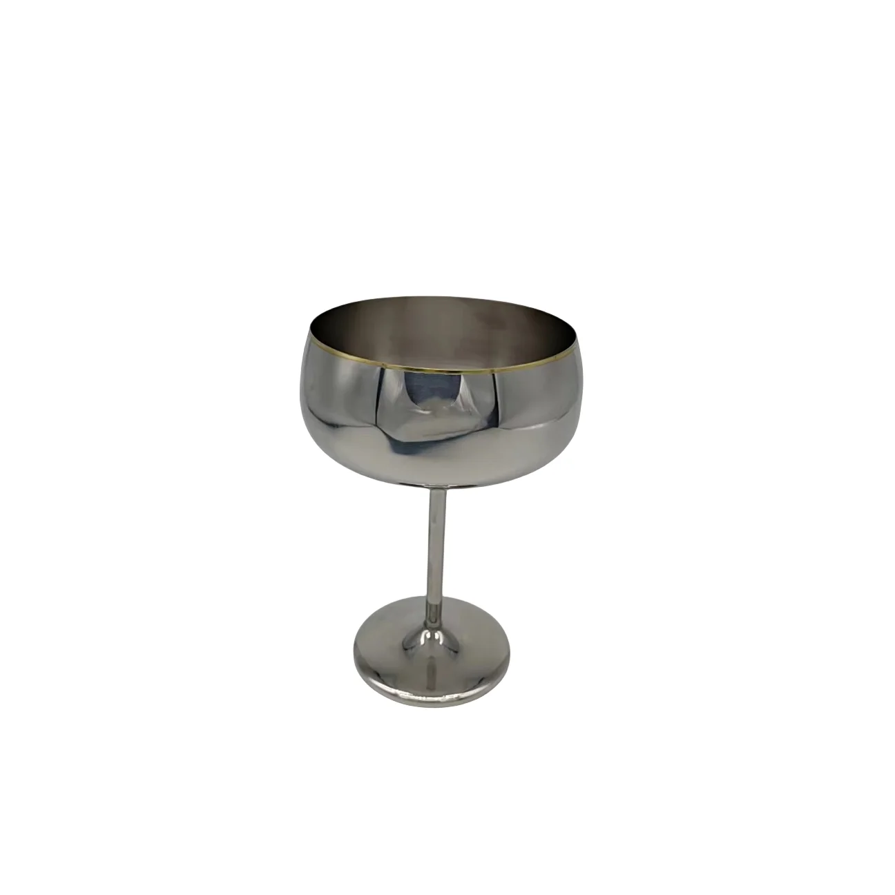 New Martini Cup With Gold Edge And Long Handle Stainless Steel Shot Wine Glass Metal Shot Glasses