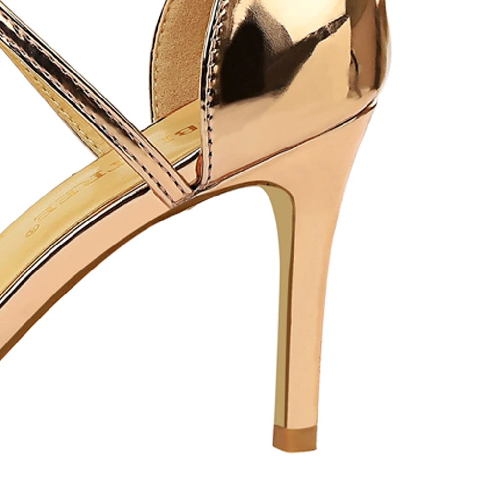 126-A8, Европейская и американская мода, сексуальный ночной клуб, открытый носок, металлический крест, на высоком каблуке-шпильке, женские сандалии на высоком каблуке