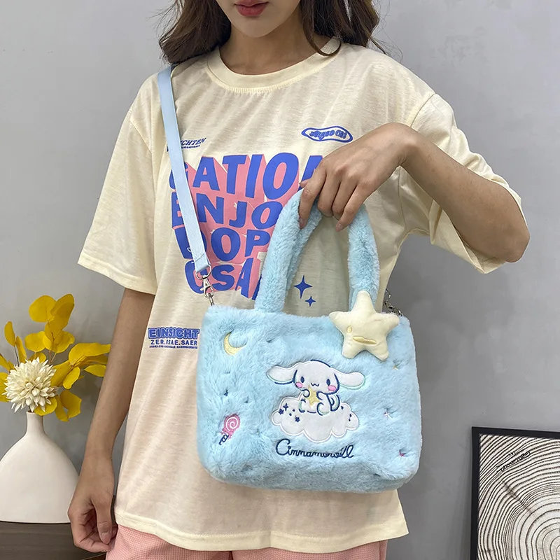 New Cartoon Tote Bag Kawaii Cinnamoroll Plush Bag Sanrioed Kuromi Plush Bag My Melody Anime Handbags for Gift
