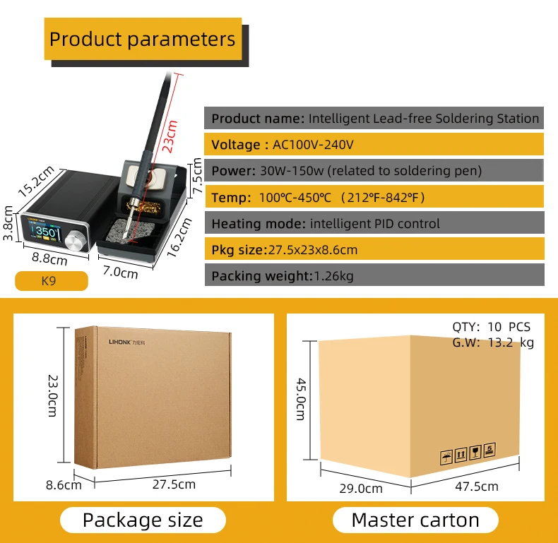 K9 150W T245 T210 Soldering Adjustable constant temperature Soldering Station For Mobile Phone Repair Welding Rework Station