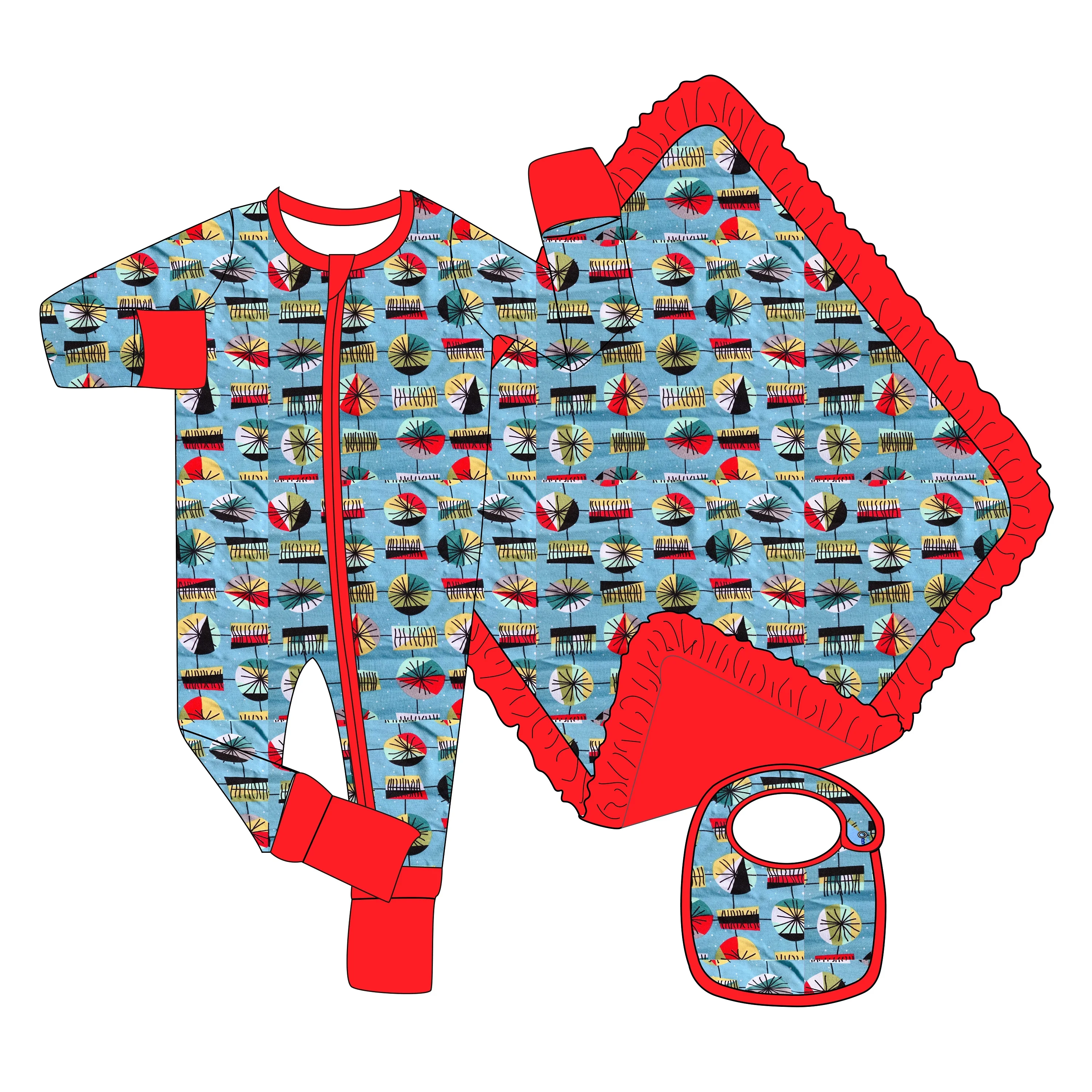 Wholesale Mixed New Born Cute Long Sleeve Zipper Pajamas Spring Cotton Infant Baby Boys Girls Stock Lots  Rompers