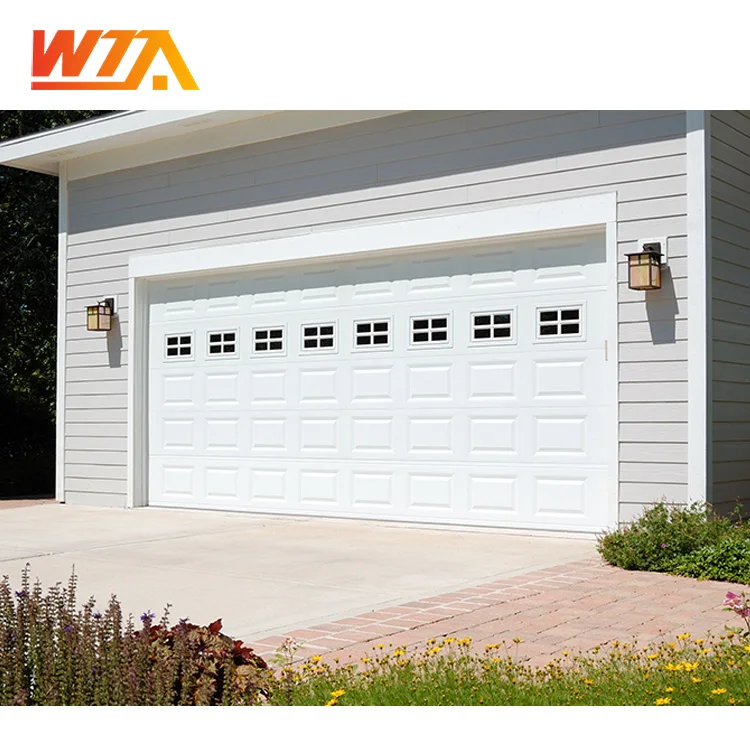 In stock White color 40mm thickness Insulation panel Steel garage door 16X7 16X8