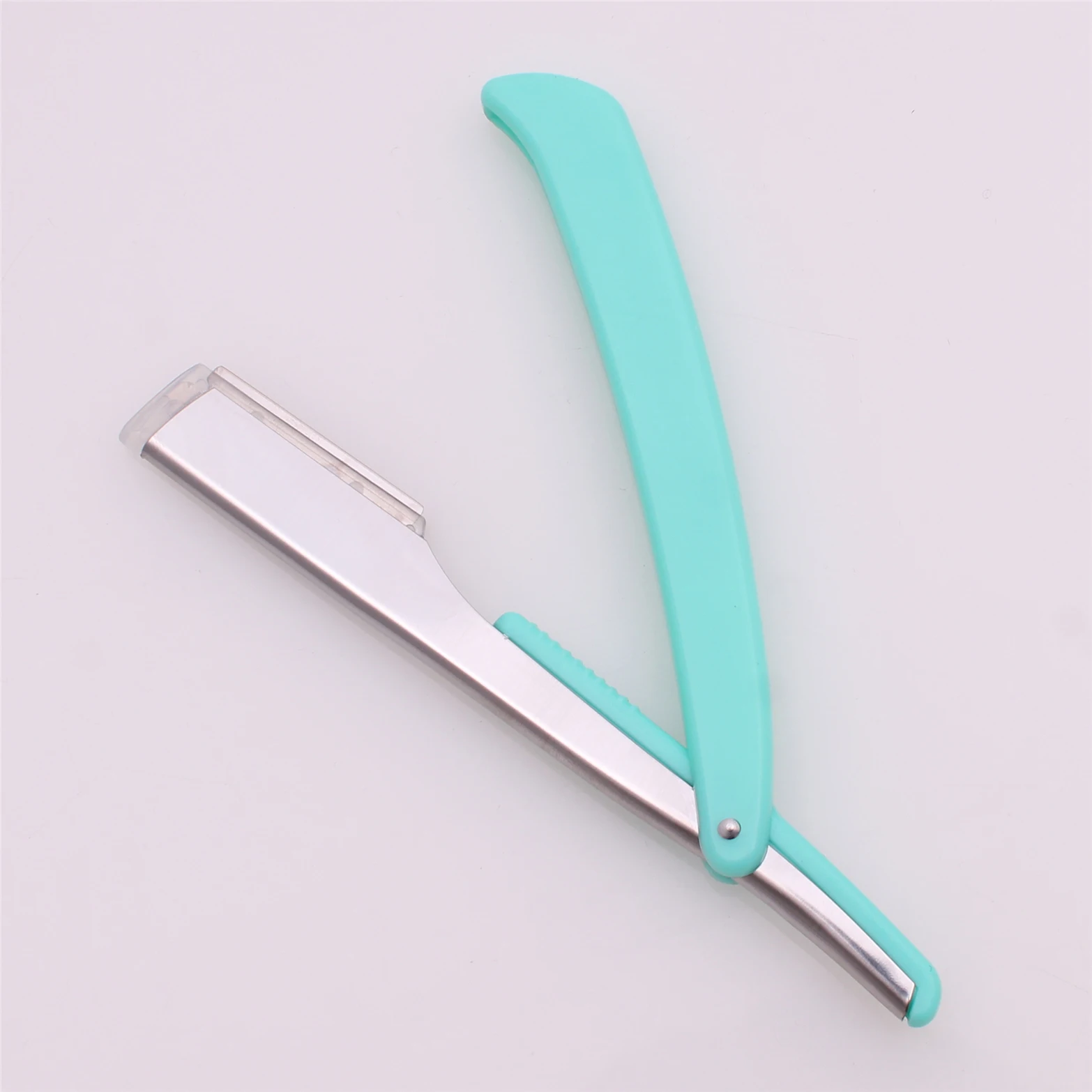 100Pcs Retro Men Beard Barber Shaving Razors Folding Shaving Knife ABS Straight Razor Holder Beard Shaver Tools + 100 Blades 74#