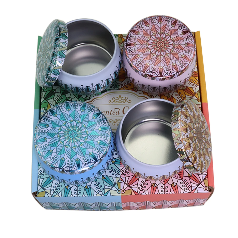 Manufacturer Customized Print Round Metal Cosmetic Care Tea Gift Packaging Tin Cans With Lids