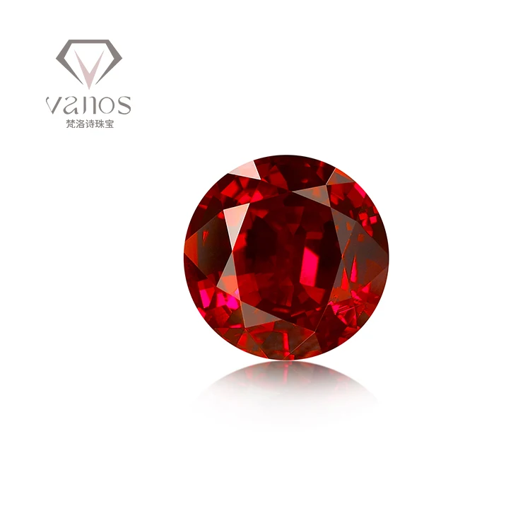 Hot Sale 1-5 Carat Round Shape Hydrothermal Colombian Certified Lab Created Ruby Loose Cut Gemstones Of Low Price