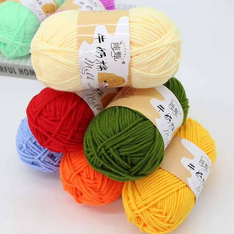 Heny acrylic milk yarn 5Ply 50g amigurumi tufting hand knitting fine organic Milk cotton Crochet Yarn for baby
