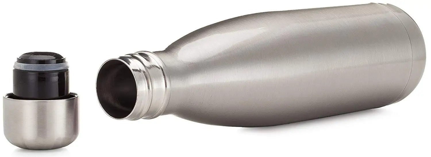 500ml customized motivational dumbbells stainless water bottle with metal lid for gym sport