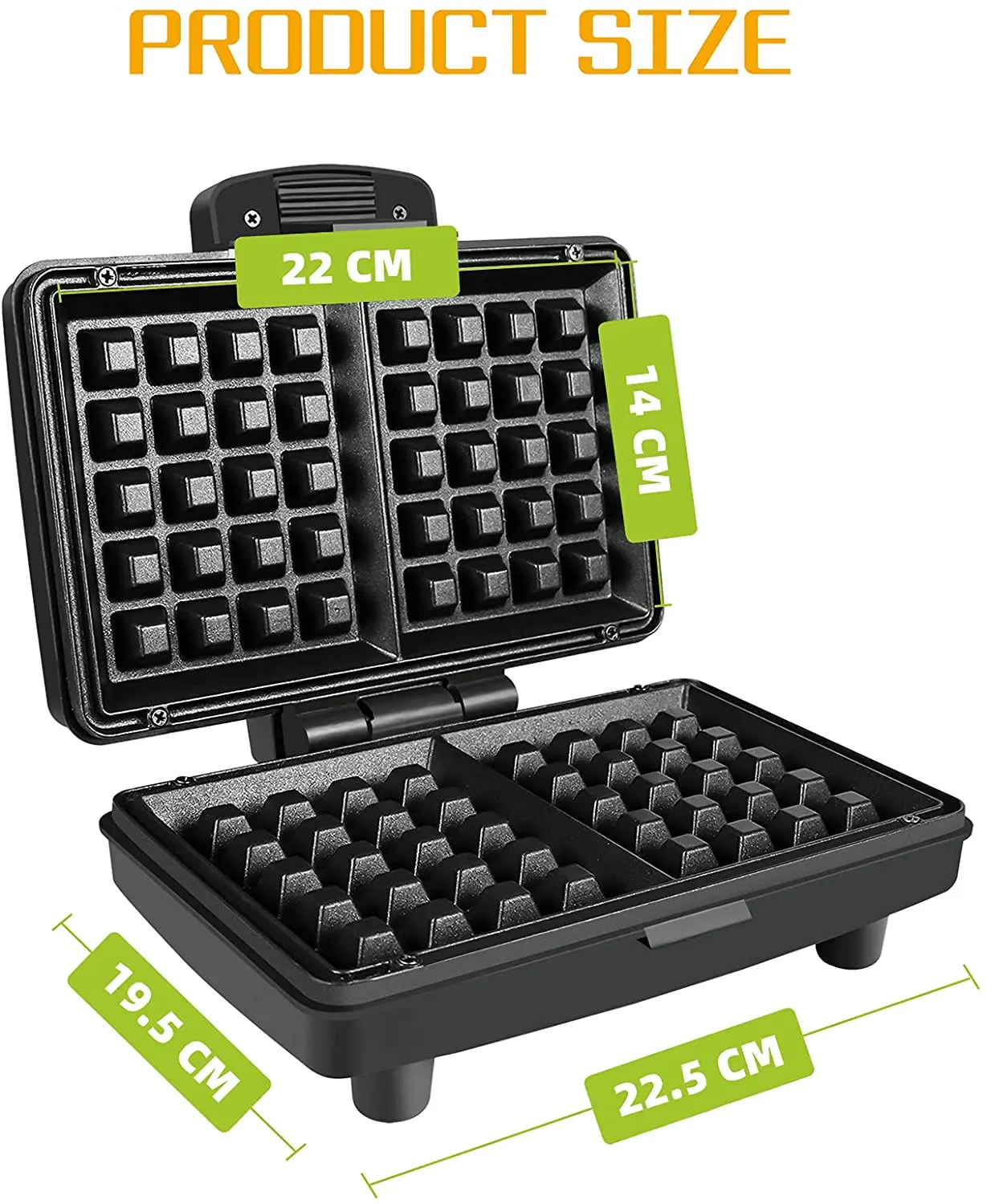 Maibo Factory Wholesale Electric 800 Watts Fast Heating Cool Touch Handle 3-in-1 Sandwich Toaster Egg Waffle Maker