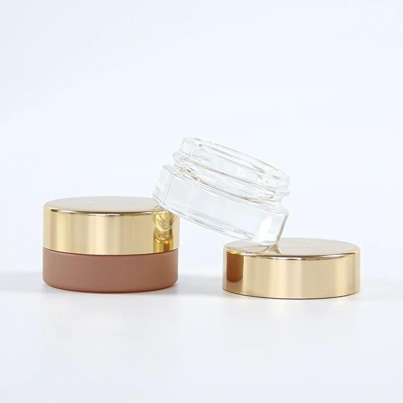 Clear Cosmetics Jar Eye Cream Container Aluminum Screw Cap Packing Lip Butter Glass Luxury Mini 3ml 5ml 10ml 3g 5g 10g Keyo