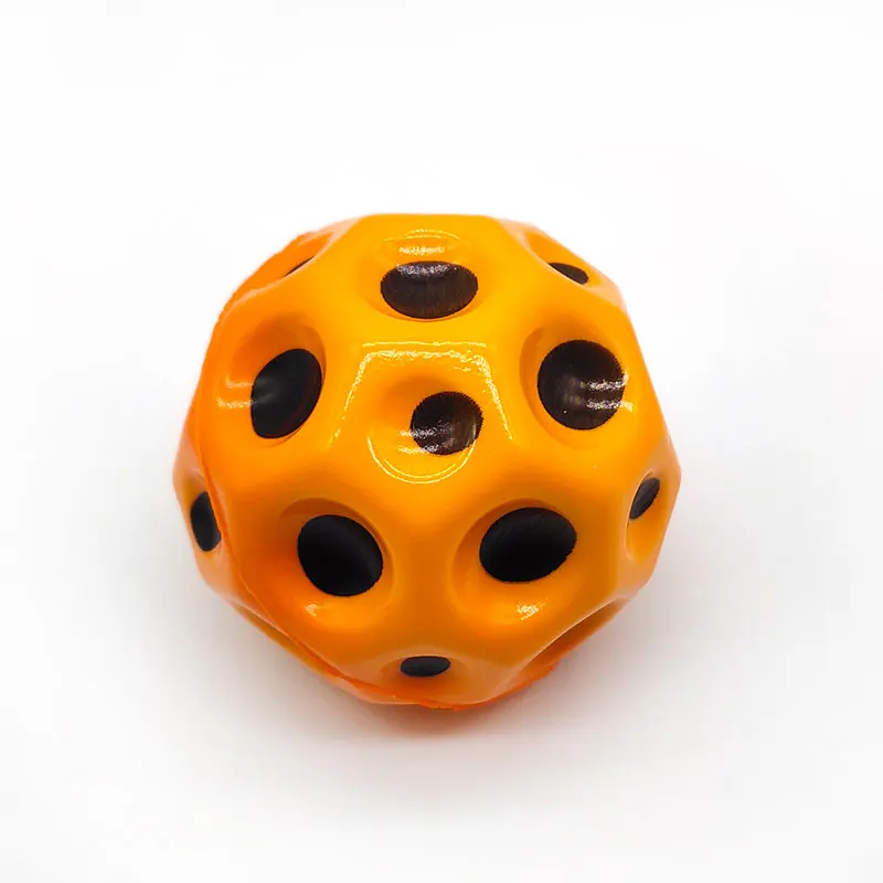 Wholesale PU Foam Ball Color Multi-hole Coral Sports Anti Stress Ball Squeeze Toy Moon High Bouncing Ball for Kids