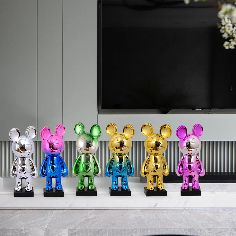 Violent side face bear living room decoration FRP epoxy resin glass fiber sculptures network celebrity IP pose decoration