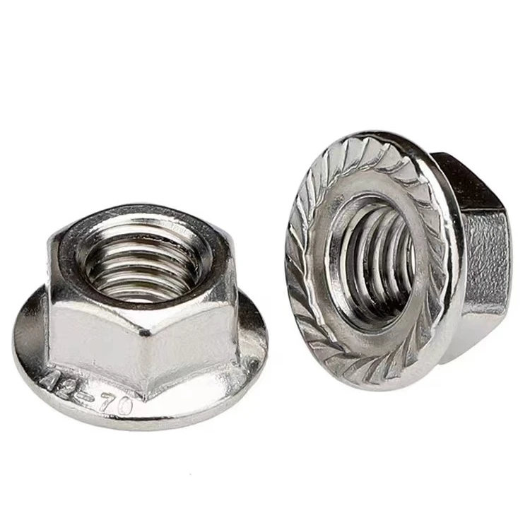 DIN 6923 flange nut Serrated non-slip anti-loosening hex nut Stainless steel flange nut