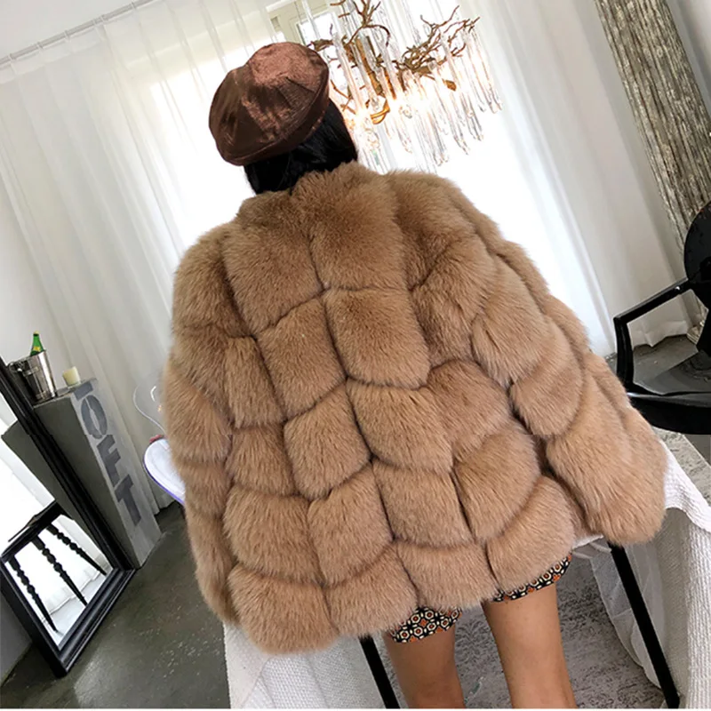 New Arrival Full Pelt Genuine Sheepskin Leather Fur Jacket Real Fox Fur Coat For Women