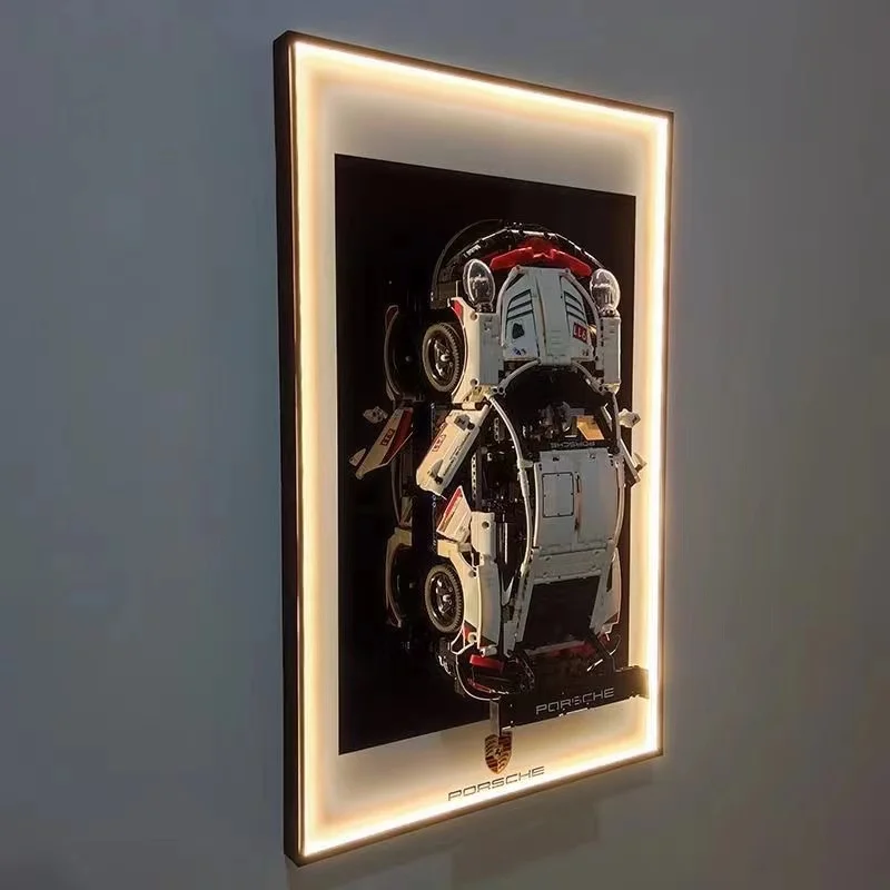 TD088 Building block sports car wall display frame beautiful house can support customization many styles for you to choose from