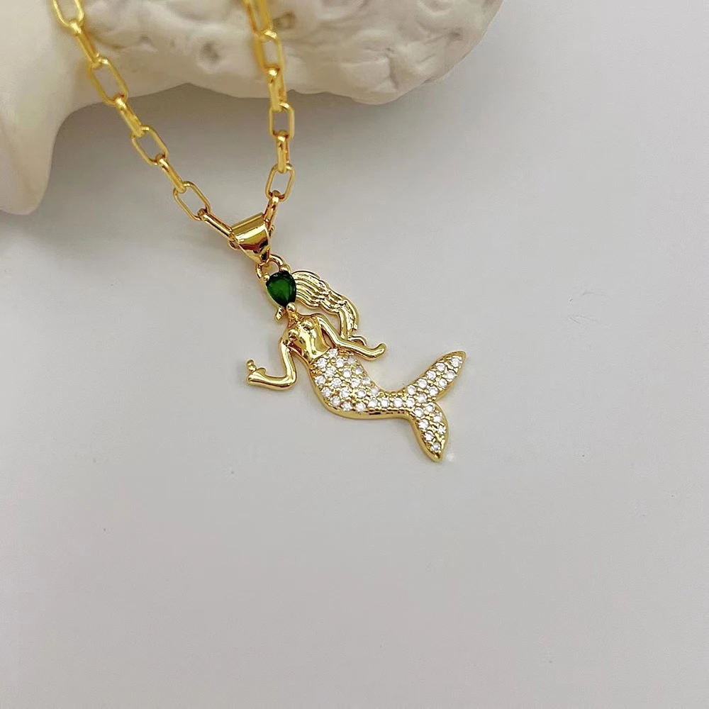 fashion jewelry animal pendant mermaid necklaces for girls