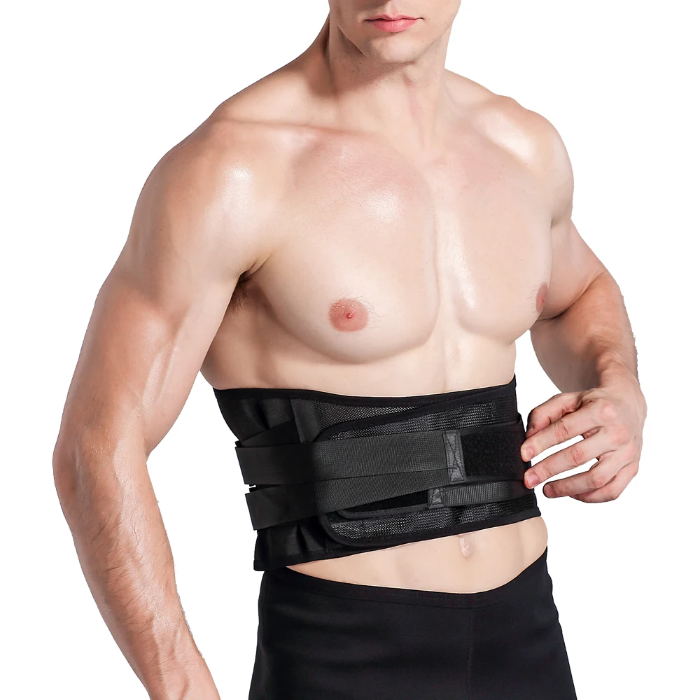 
reinforced detactable lumbar support back brace with PP support plate for back pain 