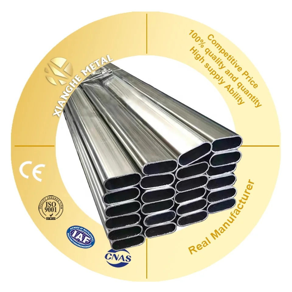 China Decorative Oval Stainless Steel Pipe 201 304 310 316 410 420 430 Handrail Tube Stainless Steel Oval Pipe/Tube