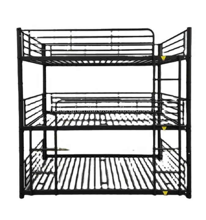 factory wholesale detachable Multiple Bedroom Furniture Living Room dormitory iron  Bed Metal Triple Bunk Bed