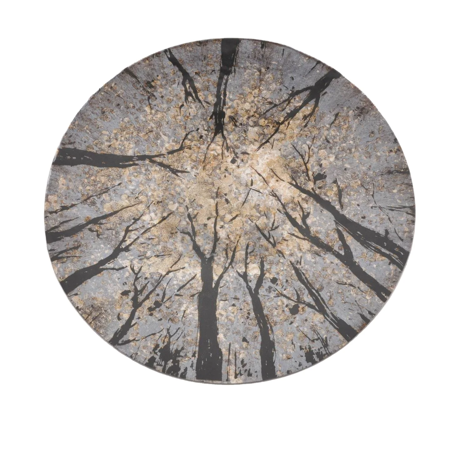 Forest Patterned Hand-painted Glass New Chinese Style Modern Home Decoration Art And Craft Supplies