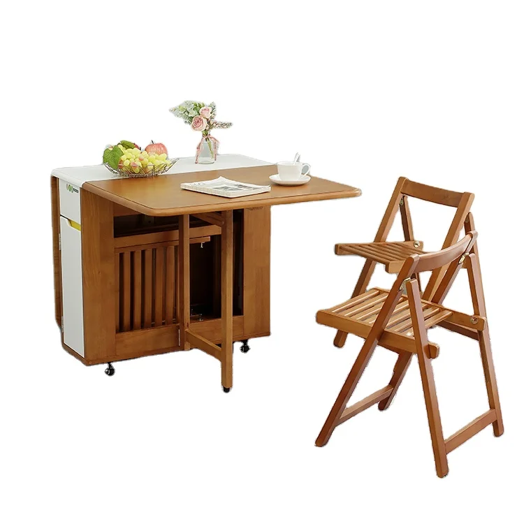 Раздвижной Многофункциональный обеденный стол из массива дерева, современный роскошный набор