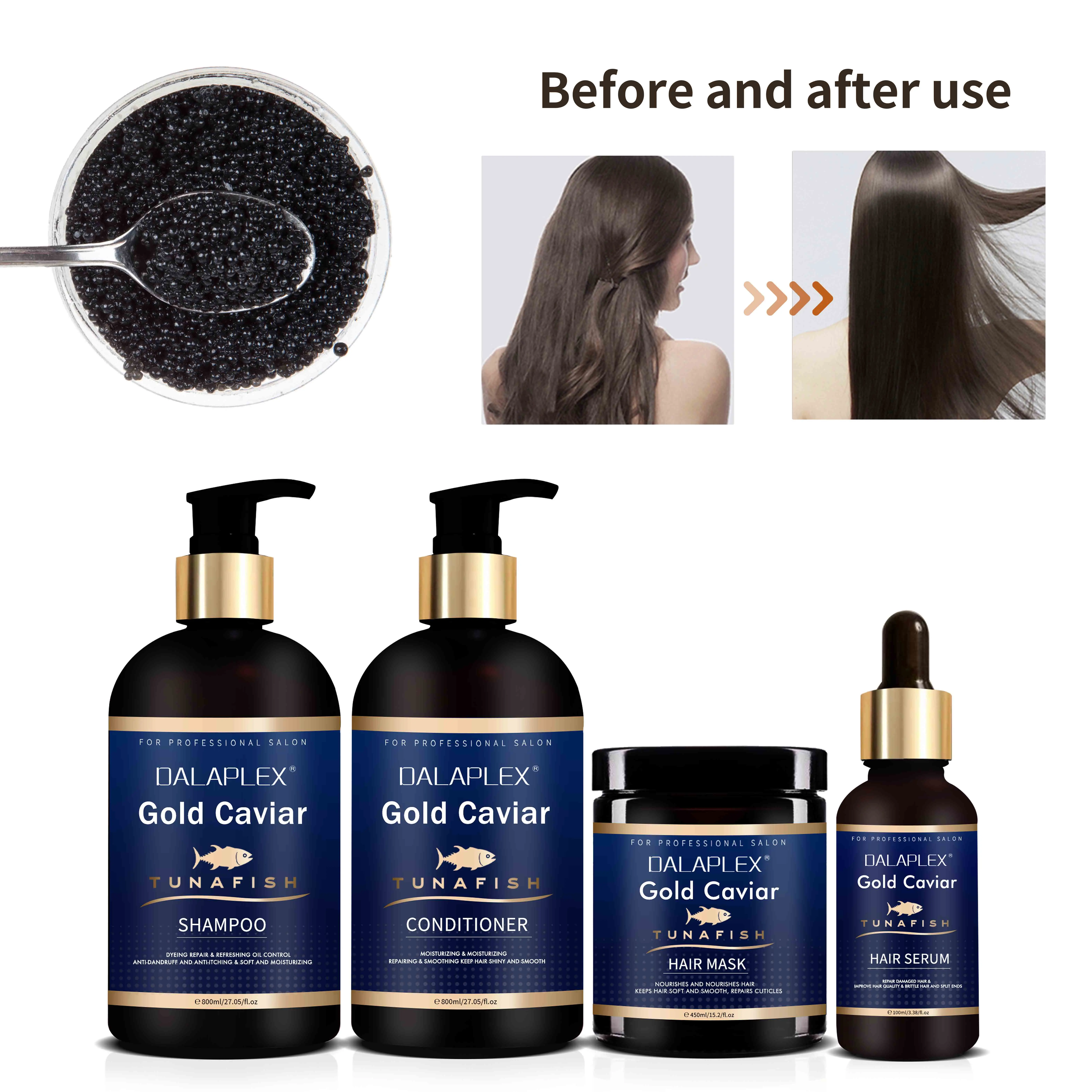 OEM Factory price gold caviar hair care shampoo and conditioner set private label caviar hair treatment set