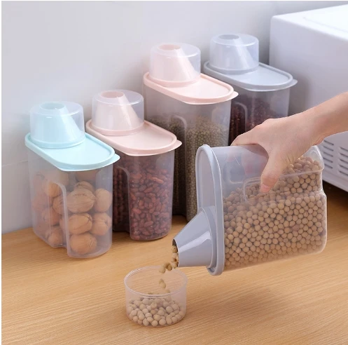 2024 Rice Dispenser Kitchen Multi-function Plastic Grain Storage Box For Kitchen With Dispenser Food  Dispenser Rice Storage