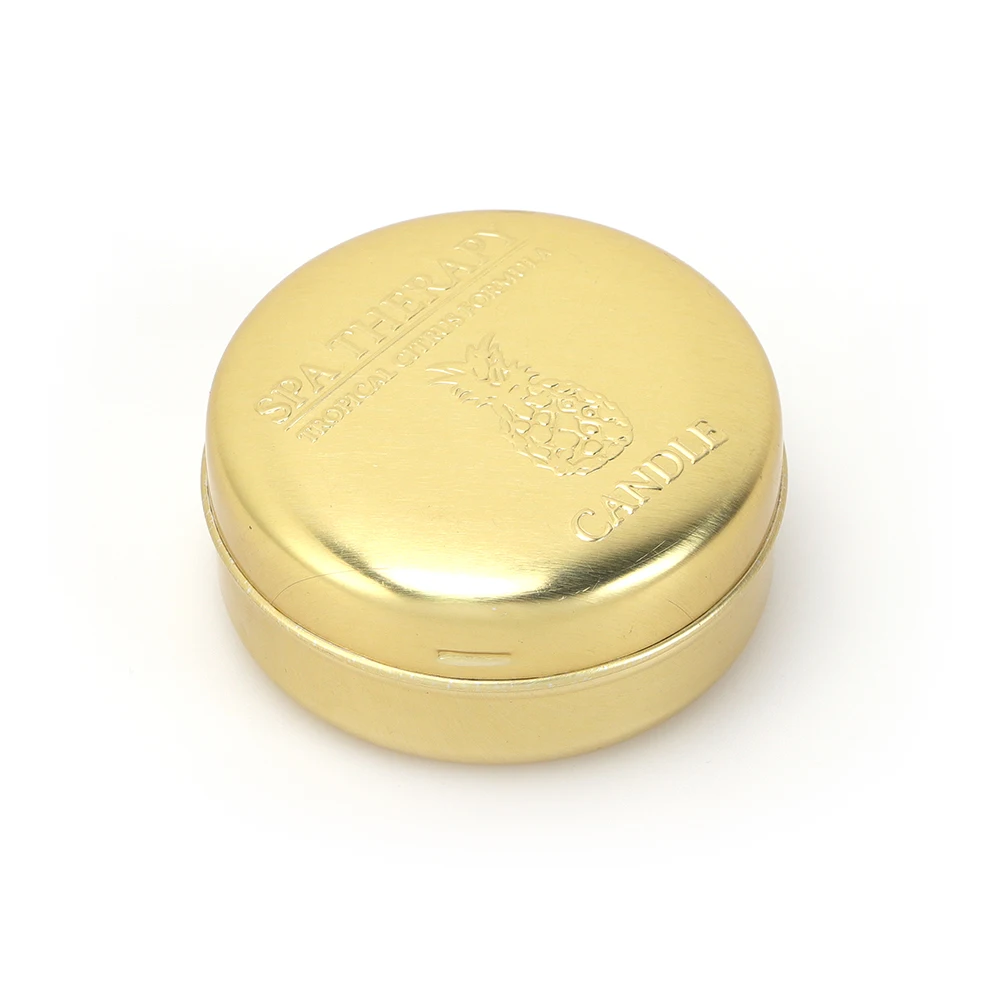 Free Samples Embossed Rose Gold Round Shape Seamless Candle Aluminum Tin