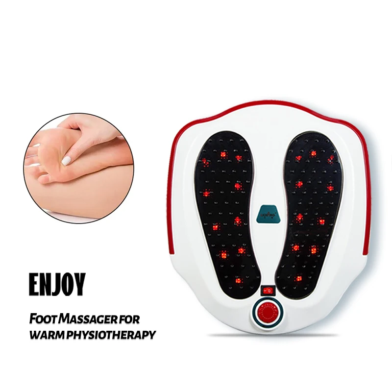 Free Sample TENS Ems Electric Foot Massager with Portable Mat Bedroom White Foot Massager