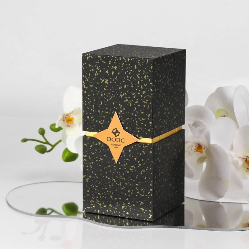 High quality custom logo printed lipstick skin care gift box Black perfume scent Essential Oil Premium packaging box