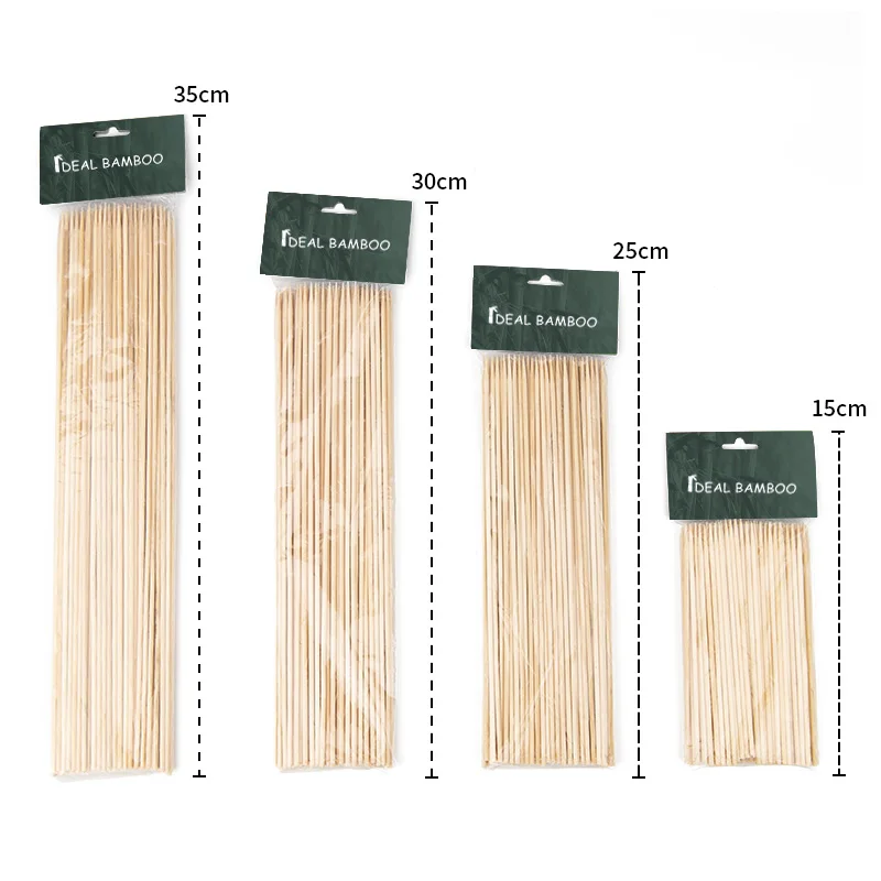 Натуральные Бамбуковые цветные Недорогие Одноразовые Струны для барбекю шпажки кисти Шпажки
