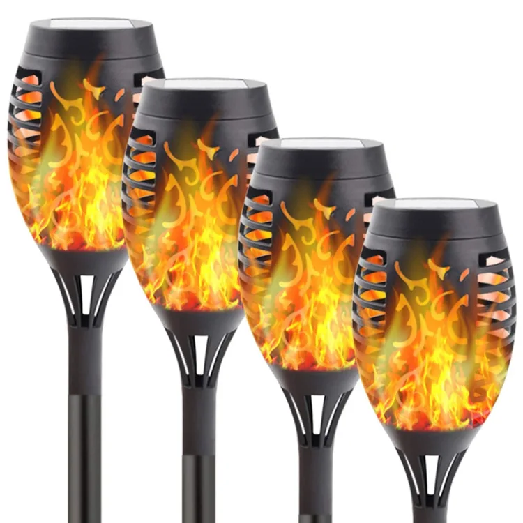 2021 outdoor landscape decoration light garden lamp Led flickering tiki torches lights solar dancing flame light