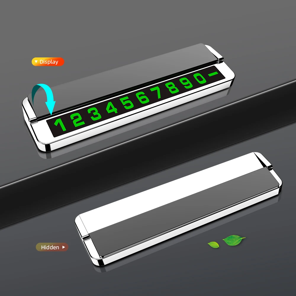 Car Accessories Aluminum Alloy Temporary Car Parking Phone Number Plate