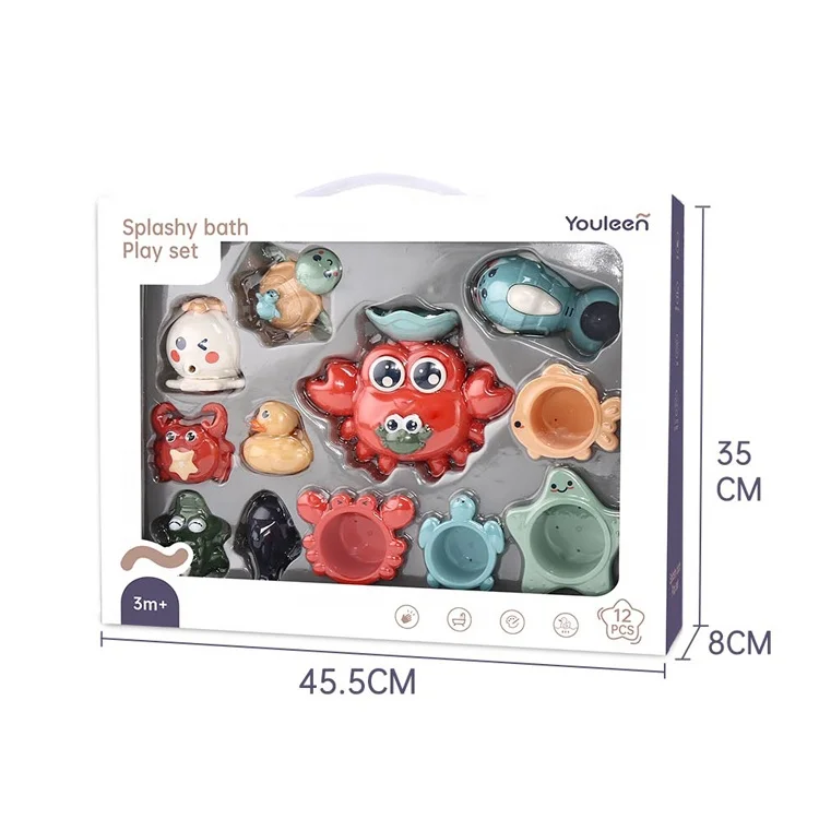 Splashy Bath Play Set for Toddlers Free Bath Time Toy Bathroom Wall Bathtub Tub Shower Gift for Kids