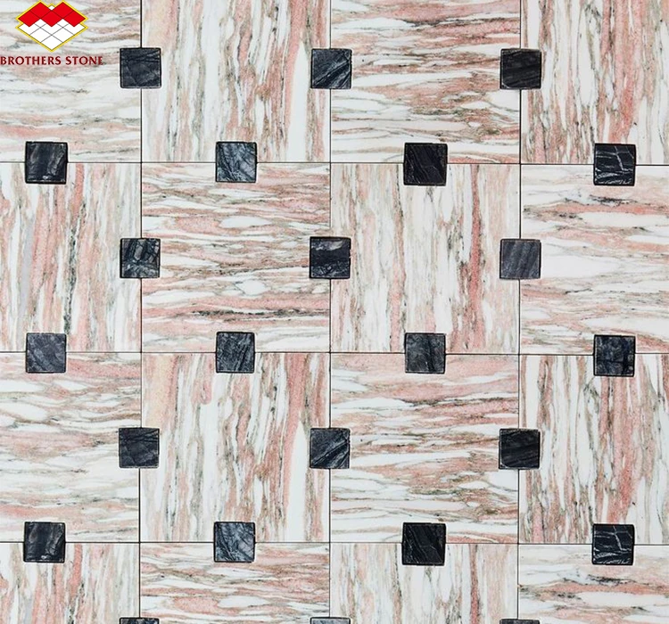 Modern Natural stone Mosaic Marble Wall Tile Marble Waterjet Mosaic Tiles for Interior Kitchen and Bathroom Design