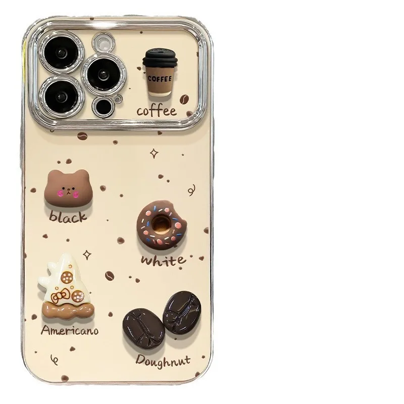 Подходит для Apple 15 Чехол мобильного телефона iPhone14proM bean кукла кронштейн цепи 13 гальванический 6D оконный силиконовый