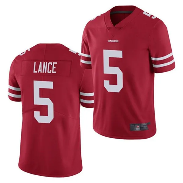 2023 Cheap Men Embroidery American Football Jerseys San Francisco 5 Trey Lance 7 Colin Kaepernick 8 Young Sports Jersey