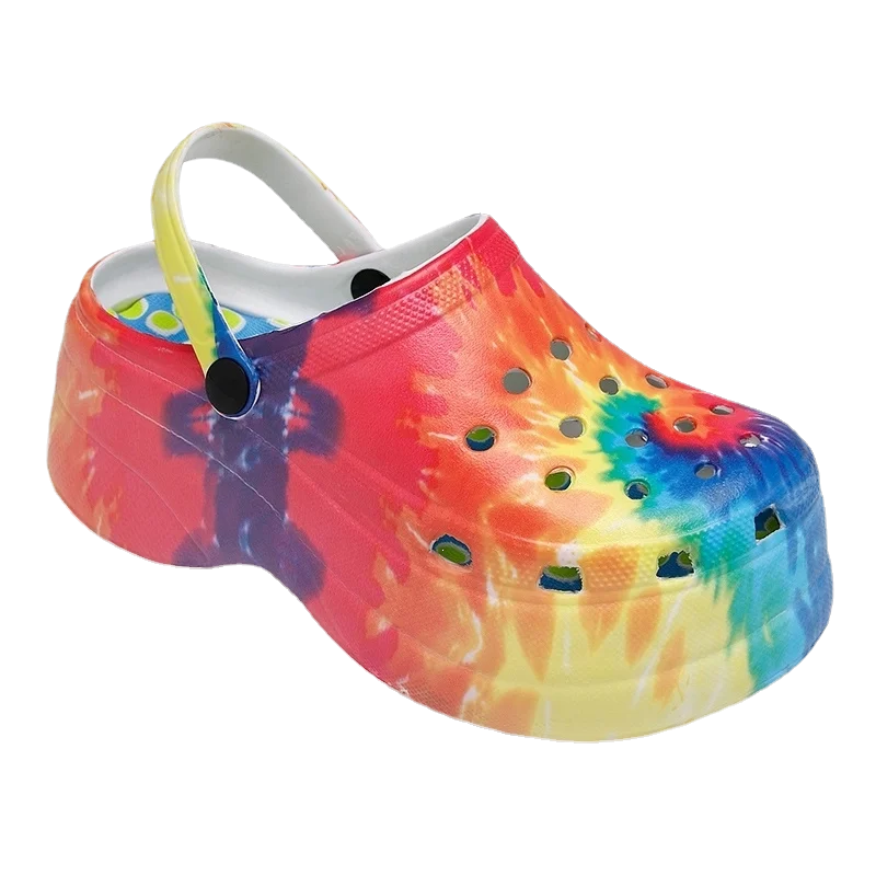 USA fashion Slatform tie dye EVA clog lady woman girl garden shoe beach sandal sliSSer manufacturer China  custom