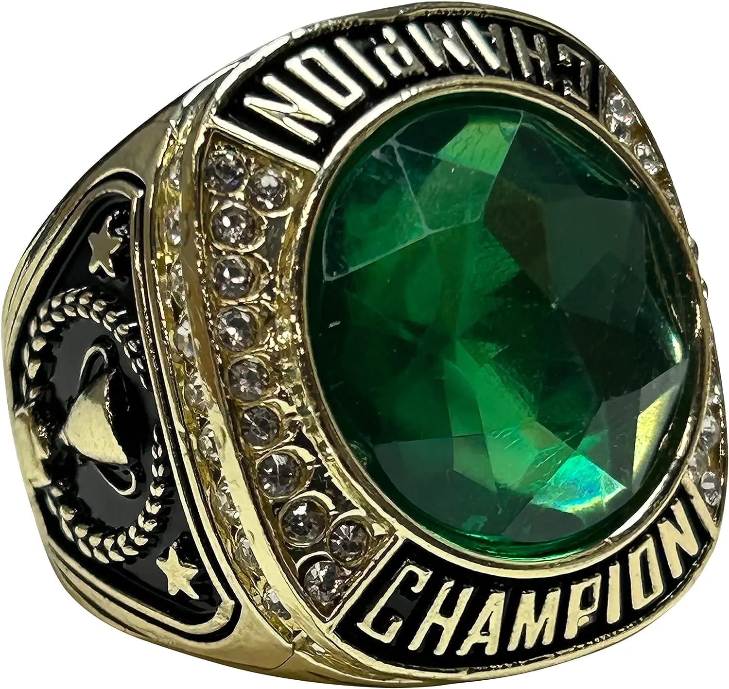 Gold Color Champion Rings with Various Synthetic Center Stones Trophy Award Gift Championship Ring Winner Tournament