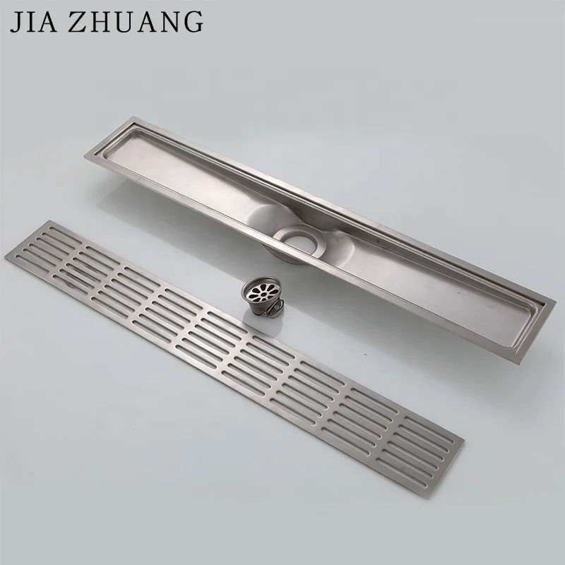 Hot sell Bathroom 60x12cm Long Rectangle Linear Stainless Steel Cover Shower Aluminium Floor Drain With Toilet Drain Cover