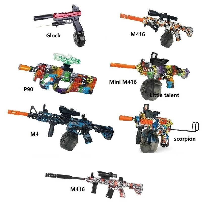 2024 Hot Arma De Gel Arma De Bolinha De Gel Gun M416 P90 AUG MP5K VECTOR AKM47 Automatic Orbeez Gun Toy for Adult