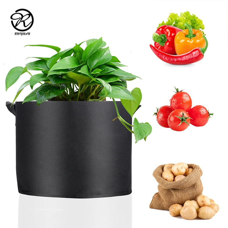 
1 2 3 5 7 10 15 Gallon Planter Grow Bags felt Plant Grow Pots Heavy Duty Thickened Non woven Felt Fabric Flower Pots 