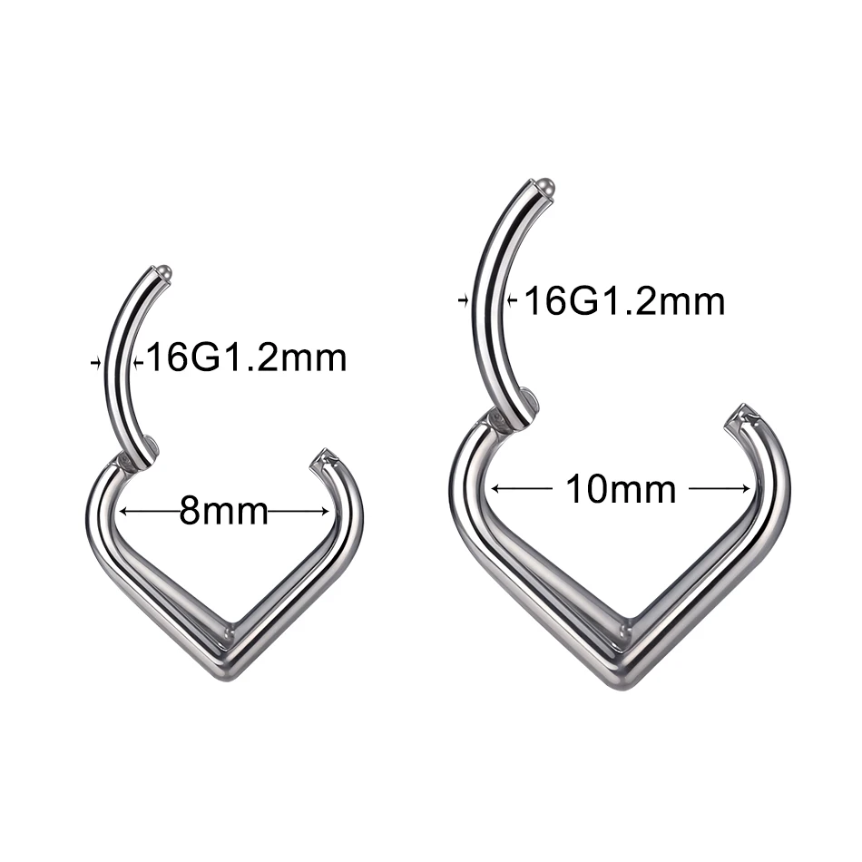 G23 Titanium 3 Ply Water Drop Shape Hinged Segment Hoop Nose Septum Clicker Rings Earrings Cartilage Helix Piercing Jewelry